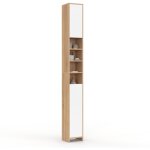 Idmarket ? colonne de salle de bain 170 cm ? 2 portes blanches ? 4 niches ouvertes ? panneaux de particules ...