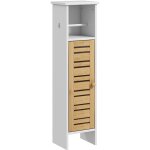 Homcom - meuble colonne wc salle de bain style cosy chic porte étagère support papier blanc bambou Homcom - meuble colonne wc salle de bain style cosy chic porte étagère support papier blanc bambou