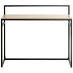 Meuble console, table console en bois coloris chêne et métal noir - longueur 100 x profondeur 30 x hauteur ... Meuble console, table console en bois coloris chêne et métal noir - longueur 100 x profondeur 30 x hauteur ...