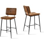 Lot de 2 tabouret de bar rétro vintage - siège rembourrés de 75 cm de haut - chaises hautes en suédine ... Lot de 2 tabouret de bar rétro vintage - siège rembourrés de 75 cm de haut - chaises hautes en suédine ...