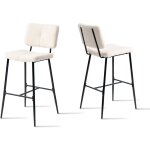 Meubles cosy lot de 2 tabouret de bar scandinave - sige rembourrs de 75 cm de haut - chaises hautes ...