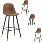 Meubles cosy lot de 4 tabourets de bar de cuisine de style industriel et vintage, recouverts d'un rev�tement ...