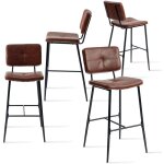 Meubles cosy - lot de 4 tabourets de bar rtro vintage - assises rembourres de 75 cm de hauteur - chaises ...