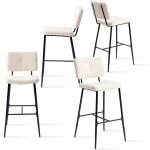 Meubles cosy lot de 4 tabouret de bar scandinave - sige rembourrs de 75 cm de haut - chaises hautes ...