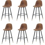 Meubles cosy lot de 6 tabourets de bar de cuisine de style industriel et vintage, recouverts d'un rev�tement ...