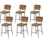 Meubles cosy lot de 6 tabouret de bar r�tro vintage - si�ge rembourr�s de 69 cm de haut - chaises hautes ...