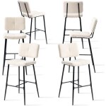 Meubles cosy lot de 6 tabouret de bar scandinave - sige rembourrs de 75 cm de haut - chaises hautes ...