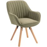 Meubles cosy - fauteuil de salle � manger rotatif scandinave carson en tissu vert