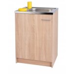 Stamar - meuble de cuisine 60 slim - sonama - compact et lgant - avec vier en inox