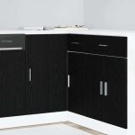 Torana ? meuble de cuisine d'angle riga ? ch�ne noir ? 86 x 46 x 81, 5 cm ? bois d'ing�nierie ? 1 porte ...