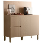 Meuble de cuisine bas 3 portes 2 tiroirs taupe et cr�dence marbre l 120 h 91. 5 p 53. 3 cm