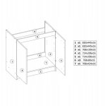 Meuble de cuisine, ch�ne sonoma, sous l'�vier, 80x50, debout