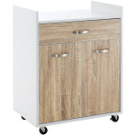 Mh - meuble de cuisine desserte manchester aspect chne et blanc
