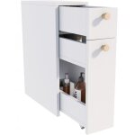 Armoire salle de bain frodo blanc - colonne avec 2 tiroirs - 61. 8 x 21 x 45 cm Armoire salle de bain frodo blanc - colonne avec 2 tiroirs - 61. 8 x 21 x 45 cm