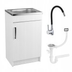 Meuble de cuisine avec �vier 50 x 40 - blanc - design �l�gant - pratique et fonctionnel