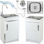 Meuble de cuisine avec �vier 50x40 - blanc - design �l�gant - installation flexible