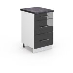 Meuble cuisine fame - line, anthracite haute brillance, 50 cm, pt anthracite vicco