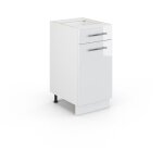 Meuble cuisine fame - line, blanc haute brillance, 40 cm, pt marbre vicco