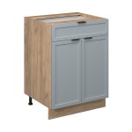 Meuble cuisine fame - line, bleu clair - gris, 60 cm avec tiroir, sans plan de travail vicco