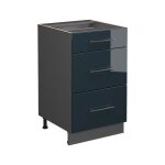 Meuble cuisine fame - line, bleu fonc brillant, 50 cm sans plan de travail vicco