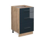 Meuble cuisine fame - line, bleu fonc brillant, 50 cm sans plan de travail vicco
