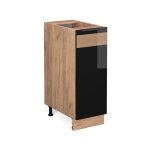 Meuble de cuisine fame - line, chne noir brillant, 30 cm sans plan de travail, vicco
