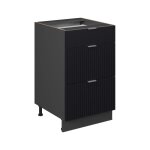 Meuble cuisine fame - line, noir ray, 50 cm sans plan de travail vicco