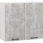 Armoires de cuisine haute akord w80 oliwia h720 blanc 80 cm 2 portes faade bton 2 tagres 80x30x72 ...