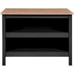 Meuble de cuisine, ilot de cuisine en bois mdf coloris chêne artisan, noir - longueur 124 x profondeur ... Meuble de cuisine, ilot de cuisine en bois mdf coloris chêne artisan, noir - longueur 124 x profondeur ...