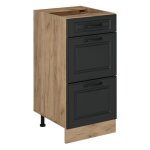 Meuble cuisine r - line, anthracite campagne, 40cm avec tiroirs, sans pt vicco