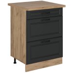 Meuble cuisine r - line, anthracite campagne, 60cm avec tiroirs, pt chêne, vicco Meuble cuisine r - line, anthracite campagne, 60cm avec tiroirs, pt chêne, vicco