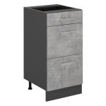 Meuble cuisine r - line, b�ton, 40cm avec tiroirs, sans pt vicco