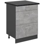 Vicco - meuble cuisine r - line, béton, 60cm avec tiroirs, pt anthracite Vicco - meuble cuisine r - line, béton, 60cm avec tiroirs, pt anthracite