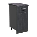 Vicco - meuble cuisine r - line, bton noir, 40 cm pt anthracite