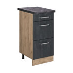 Meuble cuisine r - line, bton noir, 40cm pt anthracite, vicco