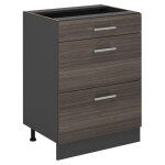 Vicco - meuble cuisine r - line, gris noble, 60cm avec tiroirs, sans pt