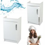 Meuble de cuisine sous �vier - 50 x 40 x 83 cm - blanc - montage facile - �l�gant et pratique