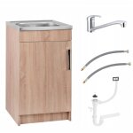 Meuble de cuisine sous �vier - 50 x 40 cm - ch�ne sonoma - compact et �l�gant - fabriqu� en pologne