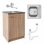 Stamar - meuble de cuisine sous vier - 60 x 50 cm - chne sonoma - design lgant et pratique
