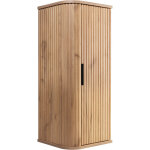 Meuble demi colonne suspendu de salle de bain glamour ch�ne craft d'or 35 x 79 cm