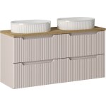 Petits - meubles - meuble double vasque 120cm 4 tiroirs riva cachemire et bois