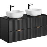 Petits - meubles ? meuble double vasque 120cm ? 2 vasques en c�ramique ? panneaux m�lamin�s et mdf ? ...