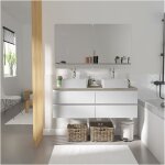 Meuble double vasque 120cm avec plan bois sorrento blanc + vasque + robinet + miroir Meuble double vasque 120cm avec plan bois sorrento blanc + vasque + robinet + miroir
