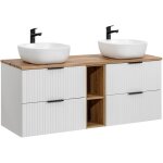 Petits - meubles - meuble double vasque 140cm 2 niches adriel blanc