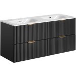 Meuble double vasque encastre 120cm adriel noir