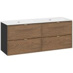 Petits - meubles - meuble double vasque encastr�e 120cm elena bois et noir