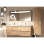 Sanitaire - meuble double vasque jupiter 3. 0 bois clair 140cm avec miroir kathy Sanitaire - meuble double vasque jupiter 3. 0 bois clair 140cm avec miroir kathy