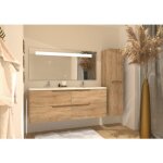Meuble double vasque luna bois clair 140cm sans miroir Meuble double vasque luna bois clair 140cm sans miroir