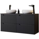Meuble double vasque newport 121 x 72 x 40 cm noir [en. casa]