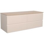 Meuble double vasque sorrento suspendu avec plan bois 120 cm